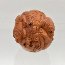 Load image into Gallery viewer, Carved & Signed Tiger Sphere Boxwood Netsuke - PremiumBead Alternate Image 2