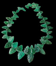 Load image into Gallery viewer, 23cts! Natural Emerald Carved Leaf Bead 6 inchStrand 109725