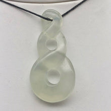 Load image into Gallery viewer, Hand Carved Translucent Serpentine Infinity Pendant with Black Cord 10821L - PremiumBead Alternate Image 2