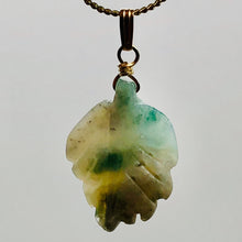 Load image into Gallery viewer, Ocean Jasper 14K Gold Filled Leaf Pendant| 1 1/2" Long| Seafoam Green| 1 Pendant