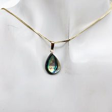 Load image into Gallery viewer, Abalone 14K Gold Filled Drop Pendant | 1" Long | Blue |