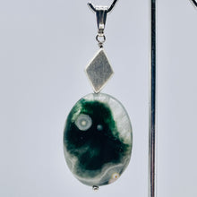 Load image into Gallery viewer, Ocean Jasper Sterling Silver Oval Pendant | 2" Long | Green | 1 Pendant |