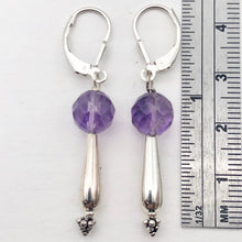 Load image into Gallery viewer, Semi-Precious Royal Natural Faceted 8mm Amethyst Sterling Silver Drop Earrings - PremiumBead Primary Image 1