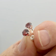 Load image into Gallery viewer, January 5mm Created Garnet &amp; Silver Earrings 10147A - PremiumBead Alternate Image 2
