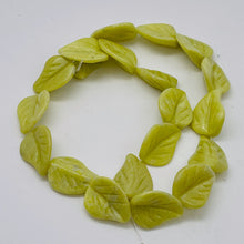 Load image into Gallery viewer, Hand Carved Jade Leaf Bead 16 inch Strand 110166