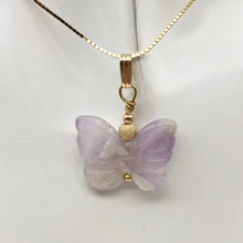 Load image into Gallery viewer, Flutter Carved Light Purple Amethyst Butterfly 14K Gold Filled Pendant 509256AMG - PremiumBead Alternate Image 3