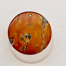 Load image into Gallery viewer, Orange Limbcast Pendant Bead - Halloween skies | 27x3mm | Orange | Round | - PremiumBead Primary Image 1
