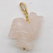 Load image into Gallery viewer, Rose Quartz Rooster Pendant Necklace