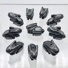 Load image into Gallery viewer, Hoppity 2 Hand Carved Hematite Bunny Rabbit Beads | 21x11.5x9mm | Graphite - PremiumBead Alternate Image 10
