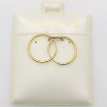 Load image into Gallery viewer, 14k Solid Gold Endless Hoop Earrings | 14mm | Gold | 1 Pair Earrings |