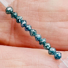 Load image into Gallery viewer, Blue Diamond Faceted Roundel Beads | 2.5-2mm | 11 Beads | ~1.0 carat |10597B