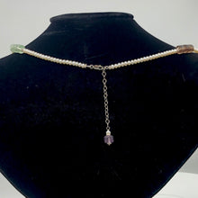 Load image into Gallery viewer, Elegant Tri-Color Fluorite Fresh Water Pearl Sterling Silver Necklace| 26 -28" |