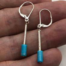 Load image into Gallery viewer, Charming Designer Natural Untreated Turquoise Earrings Sterling Silver| 2" Long| - PremiumBead Alternate Image 4