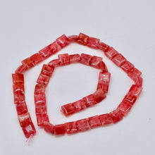 Load image into Gallery viewer, Natural Rhodochrosite 8mm Square Coin Bead Strand