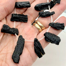 Load image into Gallery viewer, Princess of The Universe! Tektite Bead Strand| 26x9x8mm to 39x12x5mm| 21 Beads |