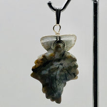 Load image into Gallery viewer, Jasper Sterling Silver Leaf | 2 1/2" Long | Gray/Black | 1 Pendant