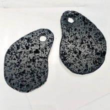 Load image into Gallery viewer, Meteorite Carved Pendant Beads | 2 Beads | Black | 52x36x8mm |