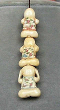 Load image into Gallery viewer, 3 Bead Set Color Scrimshaw No Evil Monkey Waterbuffalo Bone Beads 5659 - PremiumBead Alternate Image 3