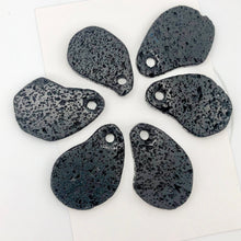 Load image into Gallery viewer, Meteorite Carved Pendant Beads | 2 Beads | Black | 52x36x8mm |