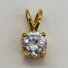 Load image into Gallery viewer, Cubic Vermeil Crystal Drop/Dangle Pendant | 1/2" Long | Clear/Gold | 1 Pendant |