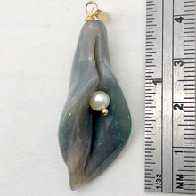 Load image into Gallery viewer, Fancy Jasper Calla Lily 14K Gold Filled Pendant | 1 3/4" Long | Green |