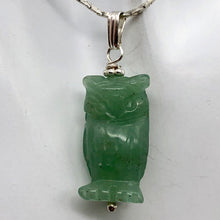 Load image into Gallery viewer, Aventurine Owl Pendant Necklace | Semi Precious Stone Jewelry | Silver Pendant - PremiumBead Alternate Image 4