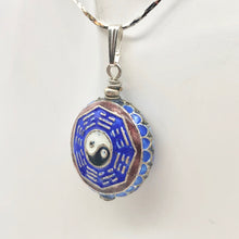 Load image into Gallery viewer, Beautiful Cloisonné Yin Yang and I Ching Sterling Silver Pendant 510865S - PremiumBead Alternate Image 3