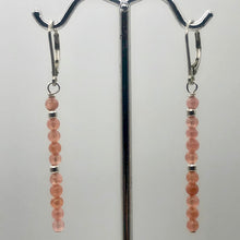 Load image into Gallery viewer, Stiletto Gem Quality Rhodochrosite Drop Silver Lever Back Earrings - PremiumBead Alternate Image 7