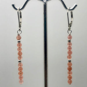 Stiletto Gem Quality Rhodochrosite Drop Silver Lever Back Earrings - PremiumBead Alternate Image 7