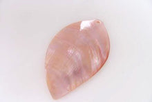 Load image into Gallery viewer, Natural Pink Carved Mussel Shell Leaf Pendant Bead - PremiumBead Alternate Image 4