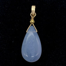 Load image into Gallery viewer, Blue Chalcedony Designer 14K Gold Filled Pendant | 24x12x6mm | 1 1/2" Long |