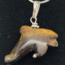 Load image into Gallery viewer, Tiger Eye Dolphin Pendant Necklace | Semi Precious Stone Jewelry | Silver | - PremiumBead Alternate Image 3
