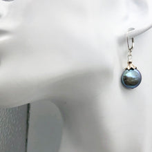 Load image into Gallery viewer, Platinum Freshwater Coin Pearl and Sterling Dangling Earrings | 1 1/4 Inch Drop |