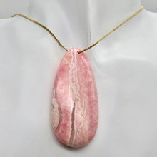 Load image into Gallery viewer, Natural Lacy Pink Rhodochrosite Pendant Bead | 60x30mm| Pink | Teardrop | 1 Bd |