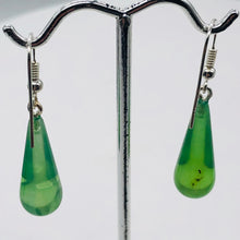 Load image into Gallery viewer, Amber Sterling Silver Earrings | 2 1/2" Long | Green | 1 Pair |