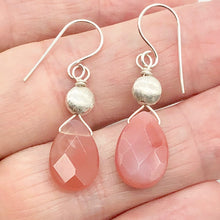 Load image into Gallery viewer, Botswana Sterling Silver Faceted Briolette Earrings | 1 1/2" Long | Peach |