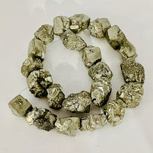 Load image into Gallery viewer, Pyrite Crystals | 24x19x12 to 15x15x14 | Silver Gold | 22 Beads