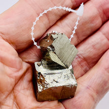 Load image into Gallery viewer, Pyrite Free Form Pendant Bead| 40x22x17 | Gold | 1 Bead |