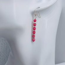 Load image into Gallery viewer, Rhodonite with Sterling Silver Beads Drop/Dangle Earrings | 1 1/2" Long | Pink |