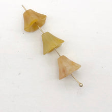 Load image into Gallery viewer, Spring 3 Carved Autumn Jade Bell Flower Beads 009242AJ