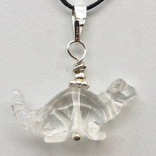 Load image into Gallery viewer, Diplodocus Dinosaur Quartz Sterling Silver Pendant 509259QZS | 25x11.5x7.5mm (Diplodocus), 5.5mm (Bail Opening), 7/8" (Long) | Clear - PremiumBead Primary Image 1