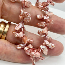 Load image into Gallery viewer, Ballerina Pink Keishi FW Pearl Strand | 15x6x3mm | Rose | Keishi | 80+ pearls | - PremiumBead Alternate Image 6