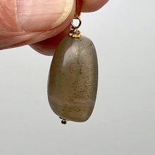 Load image into Gallery viewer, Moonstone Chatoyant 14K Gold Filled Drop Pendant | 1 3/8" Long | Gray |