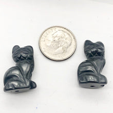 Load image into Gallery viewer, Sitting Carved Cat Hematite Figurine Worry-stone | 21x14x10mm | Black - PremiumBead Alternate Image 6