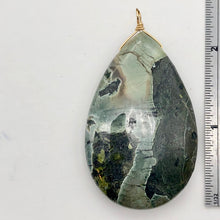 Load image into Gallery viewer, Wow Tsunami Sediment Stone Wire Wrap Pendant | 55x35mm | Deep Green |