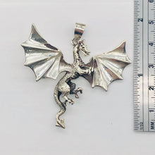Load image into Gallery viewer, Dragon Sterling Silver Drop/Dangle | 2" Long | Silver | 1 Pendant |