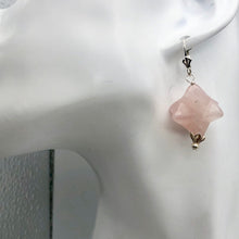 Load image into Gallery viewer, Rose Quartz Sterling Silver Merkaba Star | 1.75" Long | Pink | 1 Earrings