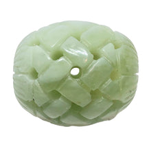 Load image into Gallery viewer, Basket Weave Carved 30x26mm Jade Barrel Bead 10798 | 30x26mm | Green