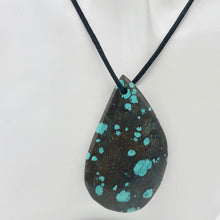 Load image into Gallery viewer, Speckled Turquoise Drop Pendant Bead | 59x36x7.5mm | Turquoise | 8658E - PremiumBead Primary Image 1
