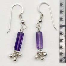 Load image into Gallery viewer, Enchanting Amethyst & Sterling Silver Earrings!|4x4x12mm Amethyst| 1 1/2" Long| - PremiumBead Alternate Image 3